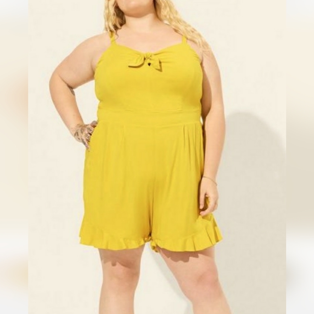 Plus Size 4X Torrid Yellow Romper 💛 shorts women's